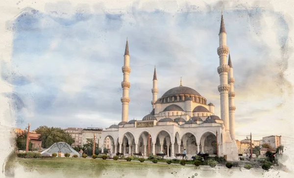 Meczet New Melike Hatun Ankarze Turcja Pobliżu Parku Genclik Stolicy — Zdjęcie stockowe