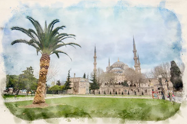 Blå Moskén Eller Sultanen Ahmet Camii Sultanahmet Torget Istanbul Turkiet — Stockfoto