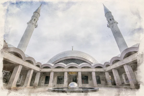 Mešita Sakirin Istanbulu Turecko Ilustrace Stylu Akvarelu — Stock fotografie