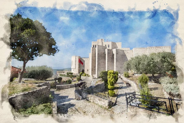 Museo Skanderbeg Kruje Albania Costruzione George Castriot Skanderbeg Eroe Albanese — Foto Stock