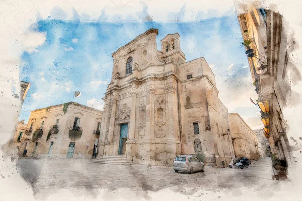 Lecce Puglia Włochy Fasada Kościoła Klary Chiesa Santa Chiara Placu — Zdjęcie stockowe