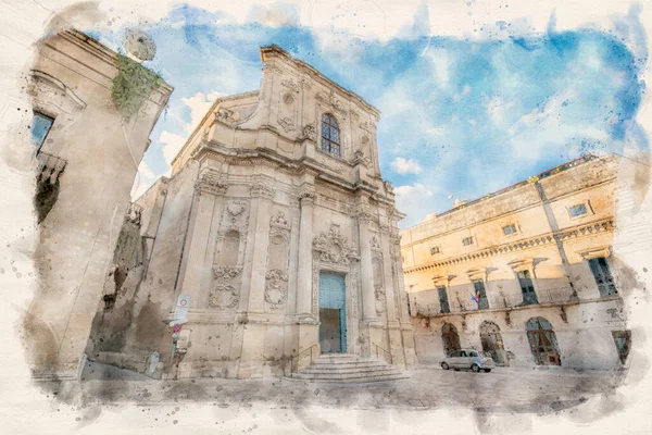 Lecce Puglia Itália Fachada Igreja Católica Santa Clara Chiesa Santa — Fotografia de Stock