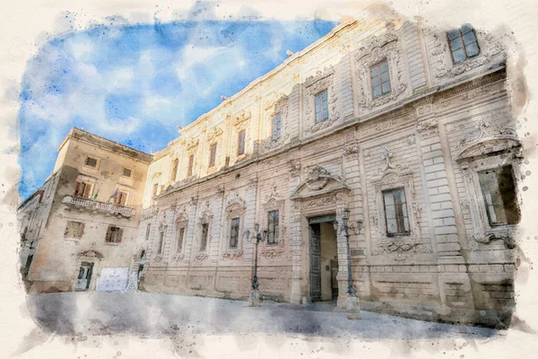 Lecce Puglia Włochy Palazzo Della Provincia Pałac Prowincji Palazzo Dei — Zdjęcie stockowe