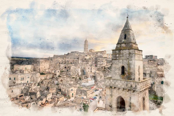 Matera Basilicata Italië Oude Stad Sassi Matera Culturele Hoofdstad Van — Stockfoto