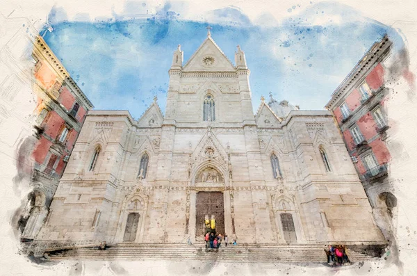 Napoli Talya Duomo Santa Maria Assunta Napoli Deki Cattedrale San — Stok fotoğraf
