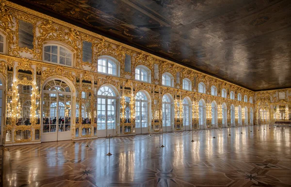 Tsarskoye Selo Pushkin San Petersburgo Rusia 2019 Interior Del Palacio — Foto de Stock