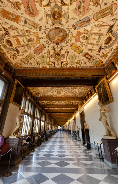 Florencia Italia 2020 Interior Galería Los Uffizi Museo Más Famoso — Foto de Stock