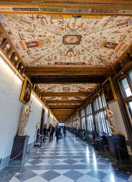 Florence Italië 2020 Interieur Van Uffizi Museum Gallery Het Beroemdste — Stockfoto