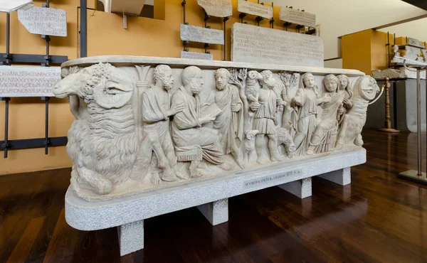 Vatican City Rome Italy 2019 Romans Sarcophagus Museum Vatican — Stock Photo, Image