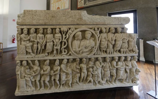 Vatikanstaten Rom Italien 2019 Romarnas Sarkofag Från Vatikanmuseet — Stockfoto