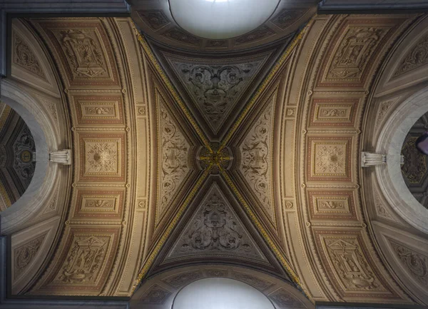 Watykan Rzym Włochy 2019 Wnętrze Muzeum Watykańskiego Piękny Sufit — Zdjęcie stockowe