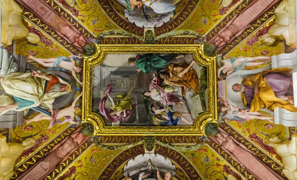 Vatican City Rome Olaszország 2020 Részletek Gyönyörű Festészet Mennyezet Stanze — Stock Fotó