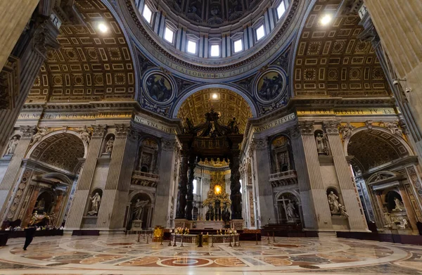 Rome Italie 2020 Intérieur Basilique Saint Pierre Cathédrale Catholique Principale — Photo