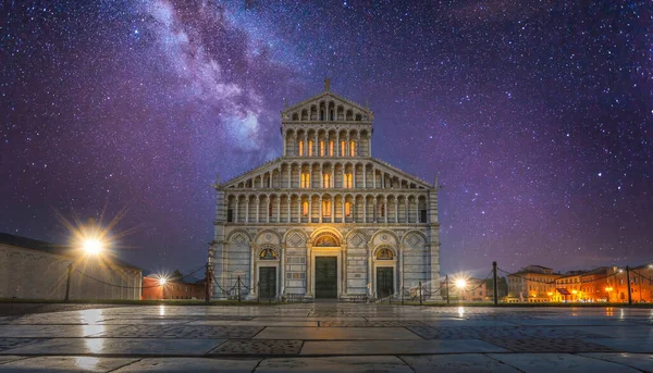 Pisa Katedrali Duomo Pisa Eğik Kule Torre Pisa Geceleri Talya — Stok fotoğraf