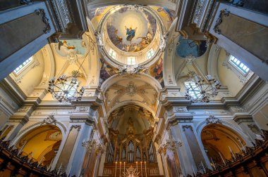 Catania, Sicily, Italy. Interior of Basilica della Collegiata or Basilica Maria Santissima dell'Elemosina