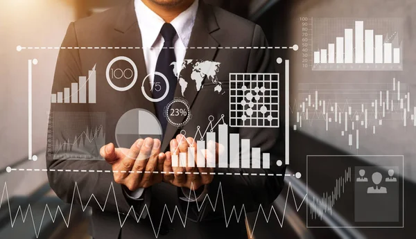 Inteligência Análise Negócios Com Kpi Conceito Painel — Fotografia de Stock