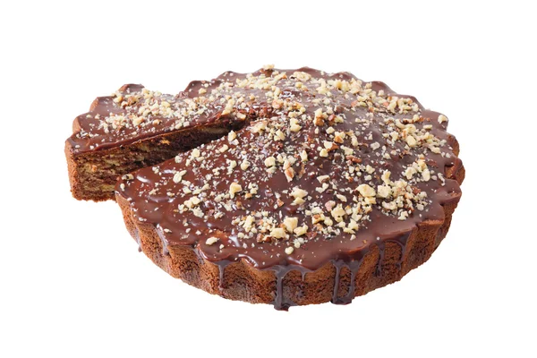 Domácí koláč sypané s kousek vyříznout — Stock fotografie