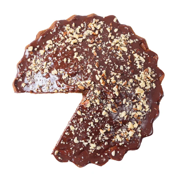 Top view of glazed and sprinkled pie without a piece — Stock Photo, Image