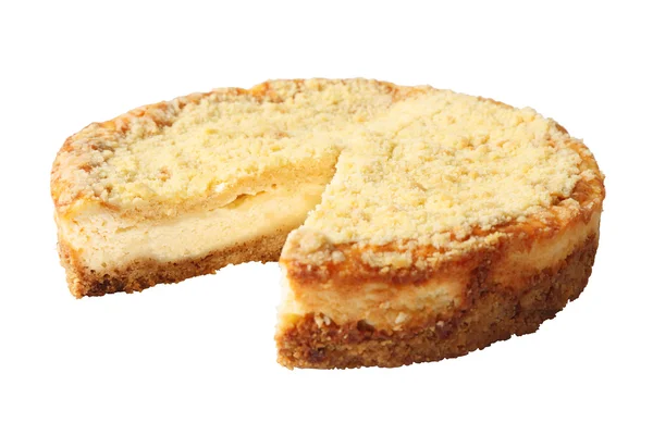 Skär curd pie — Stockfoto