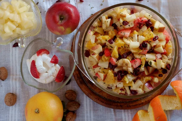 meyve salatası Üstten Görünüm