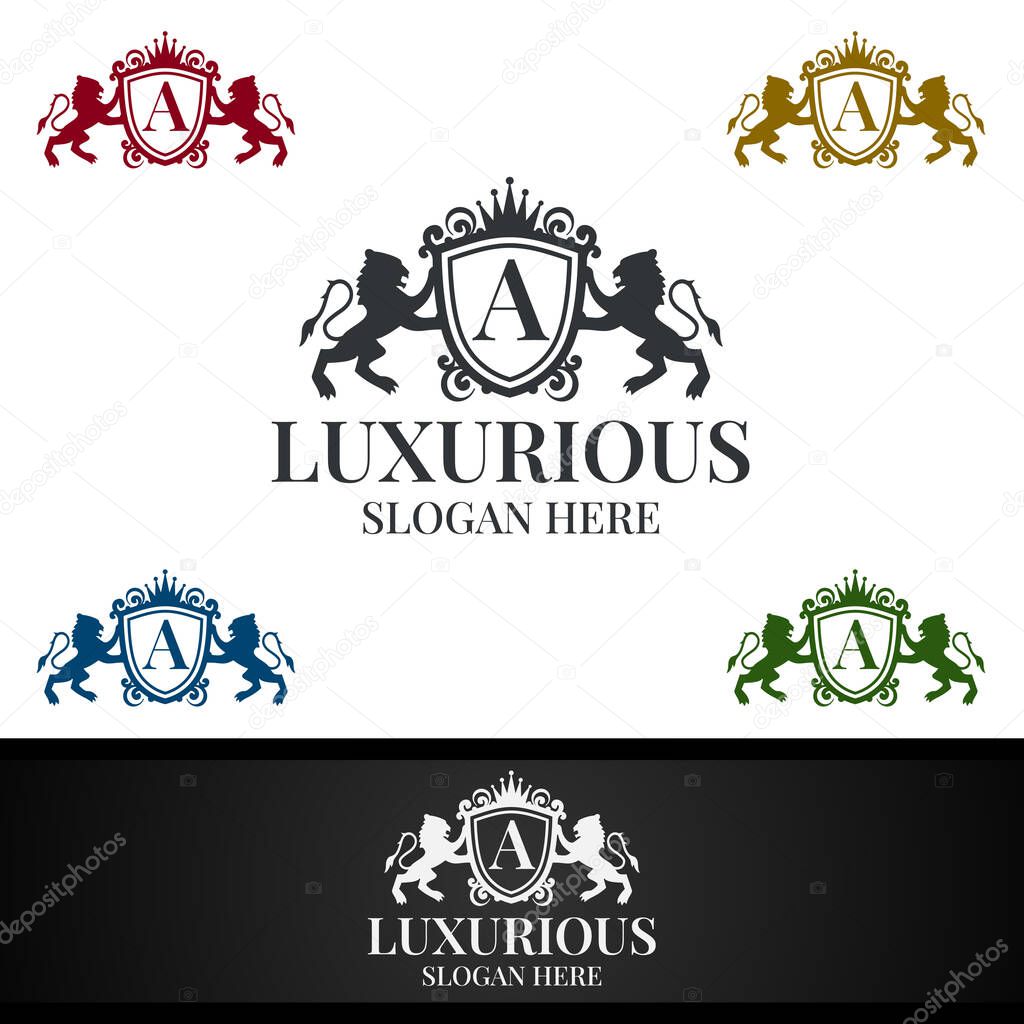 Luxurious Royal Logo for Jewelry, Wedding, Hotel or Fashion Design