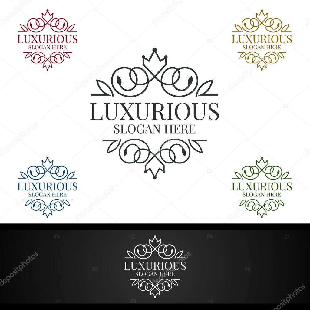 Luxurious Royal Logo for Jewelry, Wedding, Hotel or Fashion Design