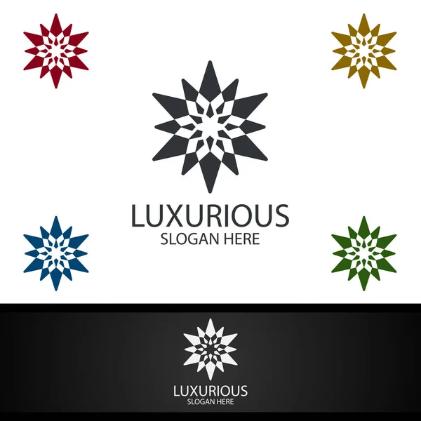 Diamond Luxe Royal Logo Voor Sieraden Bruiloft Hotel Fashion Design — Stockvector