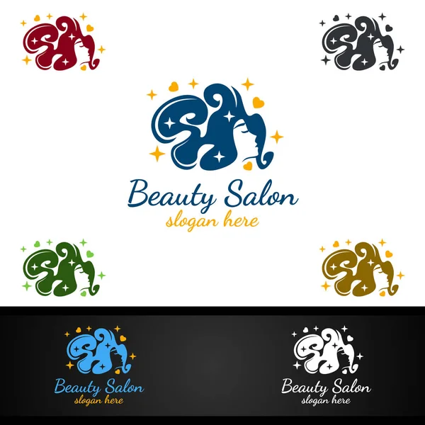 Logotipo Moda Salón Para Estilista Belleza Cosméticos Diseño Boutique — Vector de stock