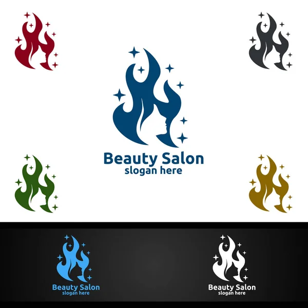 Logotipo Moda Salón Para Estilista Belleza Cosméticos Diseño Boutique — Vector de stock