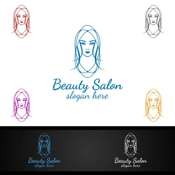 Logotipo Moda Salón Para Estilista Belleza Cosméticos Diseño Boutique — Vector de stock