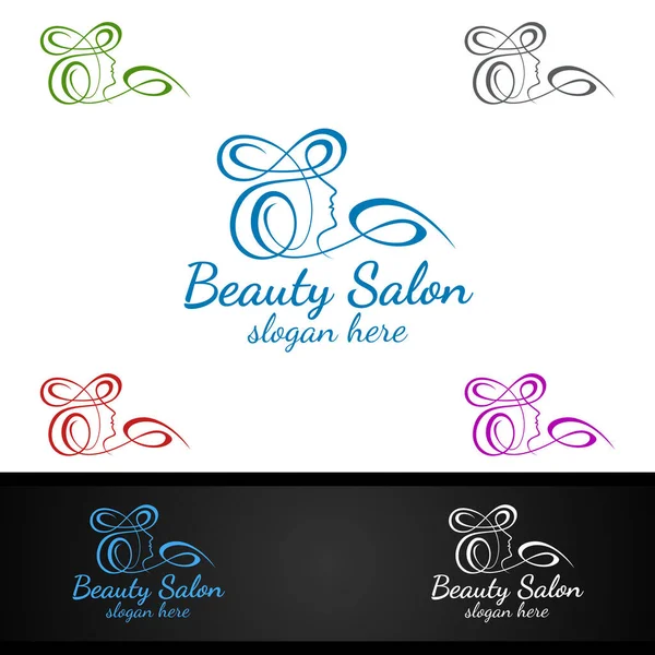 Logotipo Moda Salão Para Cabeleireiro Beleza Cosméticos Design Boutique —  Vetores de Stock