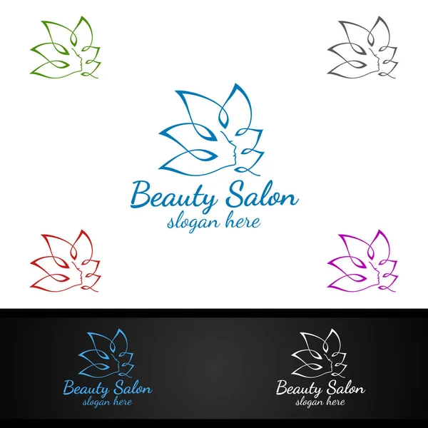 Logotipo Moda Salón Para Estilista Belleza Cosméticos Diseño Boutique — Vector de stock