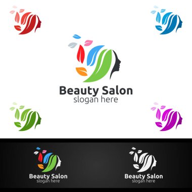Güzellik Kuaförü, Kozmetik veya Butik Tasarımı İçin Doğal Salon Moda Logosu