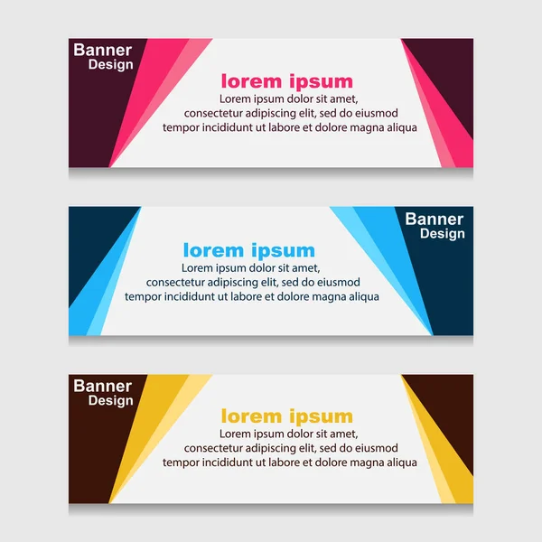 Design Print Banner Veya Web Şablonu Kümesi Workflow Düzeni Diyagram — Stok Vektör