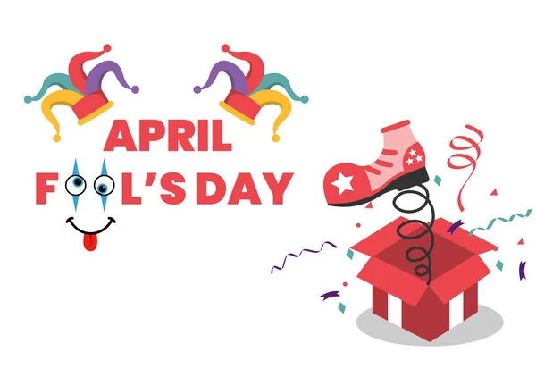 Feest Happy April Fool Day Het Dragen Van Een Nar — Stockvector