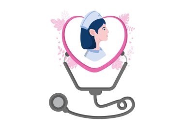 Teşekkürler Doktor ve Hemşire, Coronavirus 'la savaştıkları ve bir sürü hayat kurtardıkları için tüm tıbbi asistanlara şükran günü illüstrasyon paketi.