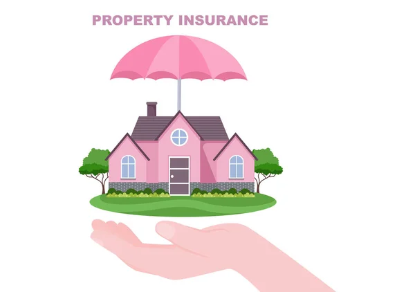 Fastighetsförsäkring Koncept För Fastigheter Hem Från Olika Situationer Såsom Naturkatastrofer — Stock vektor