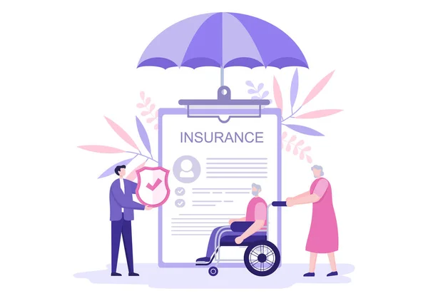 Illustration Assurance Vieillesse Est Utilisée Pour Les Fonds Pension Garantie — Image vectorielle