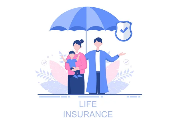 Ilustração Seguro Vida Usada Para Fundos Pensão Cuidados Saúde Finanças —  Vetores de Stock