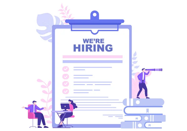 2015 Job Hiring Online Recruitment Web Landing Page Banner Background — 스톡 벡터