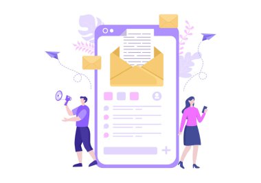 Design Digital, Campaign, Web Page, Business Presentation, veya Mobile Social Network Şablonu için E- posta Pazarlama Vektörü Resimleri