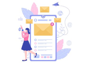 Design Digital, Campaign, Web Page, Business Presentation, veya Mobile Social Network Şablonu için E- posta Pazarlama Vektörü Resimleri