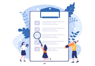 Zaman Yönetimi, İş Planlama veya Günlük Hedefler Organizasyonu Yapılacak Düz Vektör İllüstrasyonu. İniş Sayfası Şablonu