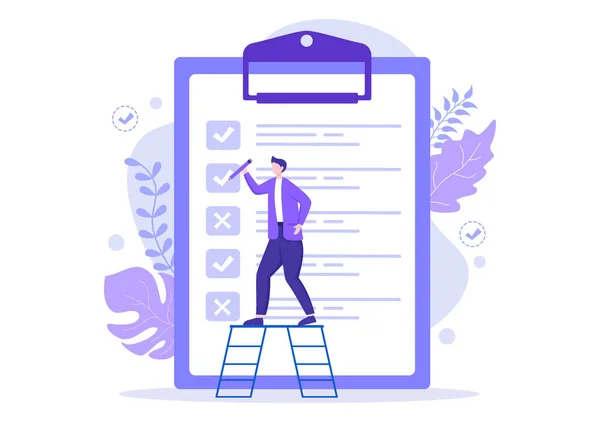 Task List Flat Vector Illustration List Διαχείριση Χρόνου Προγραμματισμός Εργασίας — Διανυσματικό Αρχείο