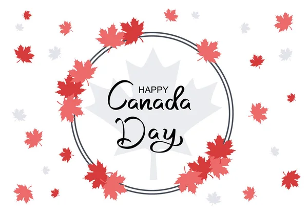 Happy Canada Day Celebration 1St July Vector Illustration Adatto Biglietto — Vettoriale Stock