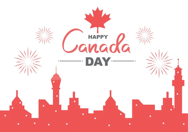 Happy Canada Day Celebration 1St July Vector Illustration Adatto Biglietto — Vettoriale Stock