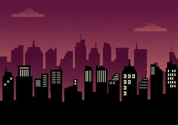 City Landscape Edifici Architettura Silhouette Vector Sfondo Collage Set Illustrazione — Vettoriale Stock