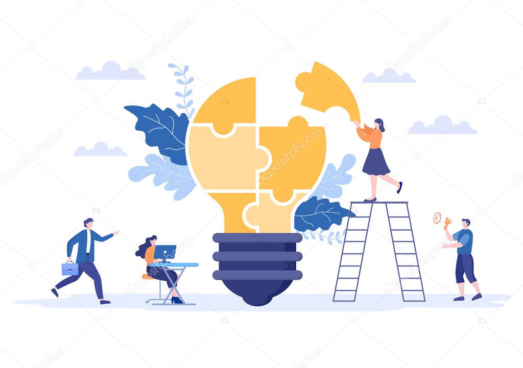 Business Vision And Target By Holding Binoculars Towards Career Success. Vector Illustration