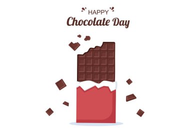 Çikolata Günü Kutlama Vektörü İllüstrasyonunuz kutlu olsun. Tebrik kartları, posterler ve arkaplan için elverişli