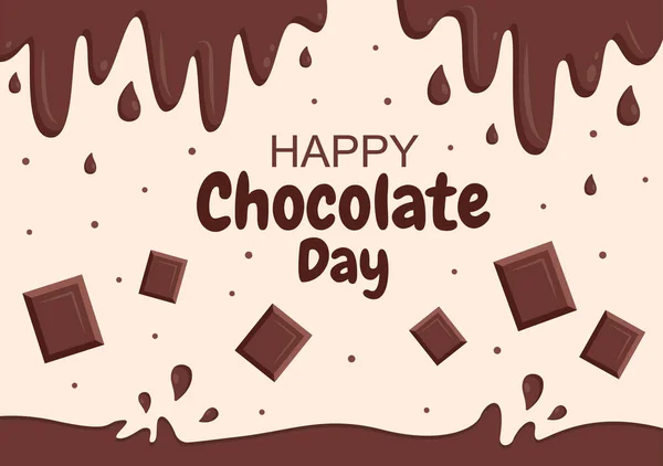 Happy Chocolate Day Celebration Vector Illustration Suitable Greeting Cards Posters — Stock Vector